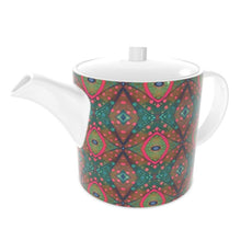 Load image into Gallery viewer, Moogin XO Teapot in Aqua and Pink by Mindy Macgregor
