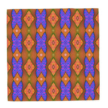 Load image into Gallery viewer, Moogin Soft Geometry Scarf in Blue and Peach by Mindy Macgregor
