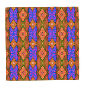 Moogin Soft Geometry Scarf in Blue and Peach by Mindy Macgregor