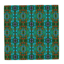 Load image into Gallery viewer, Moogin Nouveau-esque Scarf in Turquoise and Coral by Mindy Macgreg
