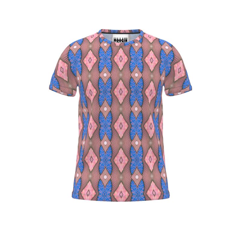 Moogin Soft Geometry T Shirt in Pink and Blue by Mindy Macgregor