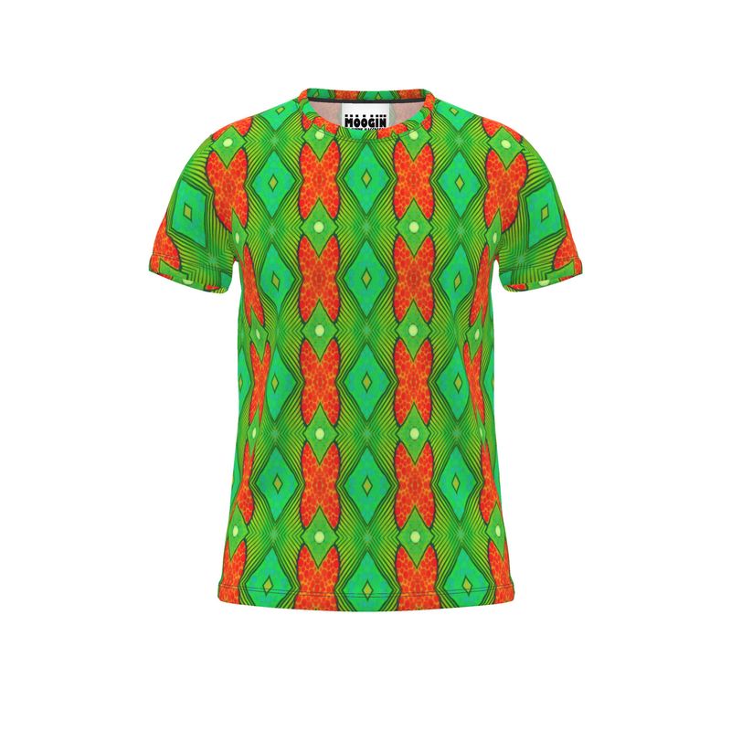 Moogin Soft Geometry T Shirt in Lime and Orange by Mindy Macgregor
