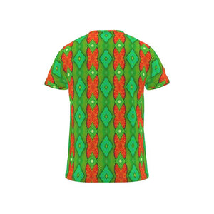 Moogin Soft Geometry T Shirt in Lime and Orange by Mindy Macgregor