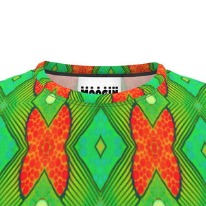 Moogin Soft Geometry T Shirt in Lime and Orange by Mindy Macgregor