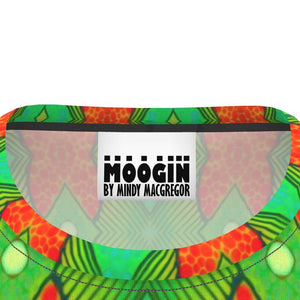 Moogin Soft Geometry T Shirt in Lime and Orange by Mindy Macgregor