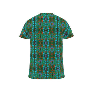 Moogin Nouveau-esque T Shirt in Turquoise and Coral by Mindy Macgregor