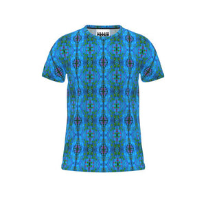 Moogin Nouveau-esque T Shirt in Blue and Pink by Mindy Macgregor