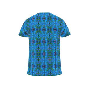 Moogin Nouveau-esque T Shirt in Blue and Pink by Mindy Macgregor