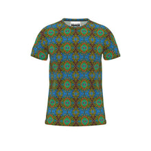 Load image into Gallery viewer, Moogin XO T Shirt in Orange and Blue by Mindy Macgregor
