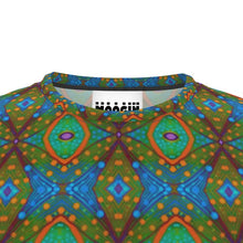 Load image into Gallery viewer, Moogin XO T Shirt in Orange and Blue by Mindy Macgregor
