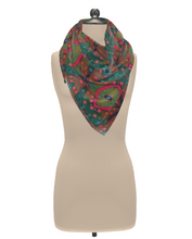 Load image into Gallery viewer, Moogin XO Scarf in Aqua and Pink by Mindy Macgregor
