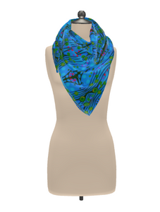 Moogin Nouveau-esque Scarf in Blue and Pink by Mindy Macgregor