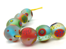 Load image into Gallery viewer, Moogin beads-  lampwork glass -Disco Rounds orphans bead set - small round / rondelle
