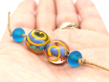 Load image into Gallery viewer, Moogin beads - lampwork glass Abstract pattern bead set -  PAIRS-  SRA
