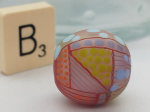 Moogin beads - lampwork glass - Extra large Focal bead - Patchwork