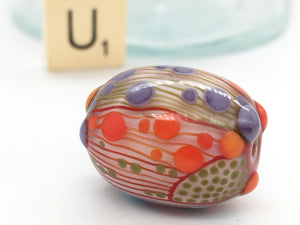 Moogin beads - lampwork glass - Extra large Focal bead - Abstract Botanical