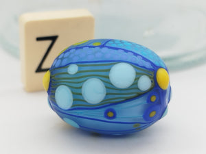 Moogin beads - lampwork glass - Extra large Focal bead - Abstract Botanical