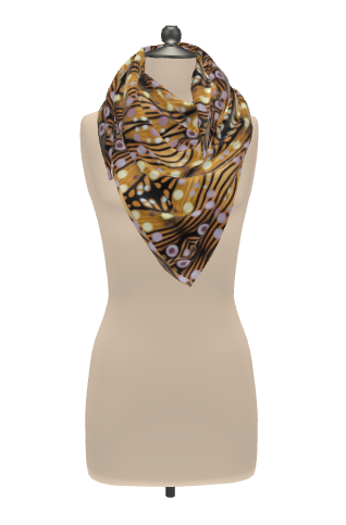 Moogin Nouveau-esque Scarf in Lilac and Yellow by Mindy Macgregor