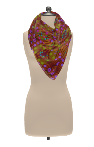 Moogin Nouveau-esque Scarf in Magenta and Gold by Mindy Macgregor