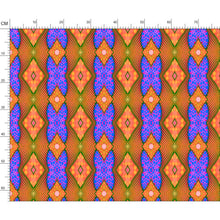 Load image into Gallery viewer, Soft Geometry patterned fabric in Blue and Peach by Mindy Macgregor
