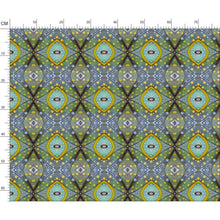 Load image into Gallery viewer, XO patterned fabric in Purple and Yellow by Mindy Macgregor
