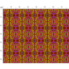 Load image into Gallery viewer, Nouveau-esque patterned fabric in Magenta and Gold by Mindy Macgregor
