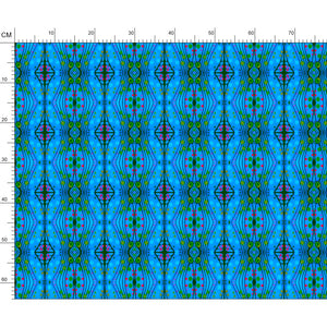 Nouveau-esque patterned fabric in Blue and Pink by Mindy Macgregor