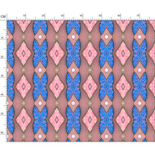 Load image into Gallery viewer, Soft Geometry patterned fabric in Pink and Blue by Mindy Macgregor
