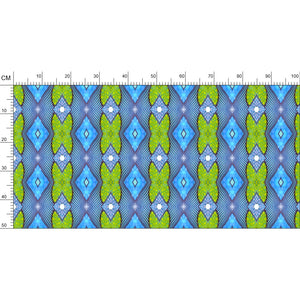 Soft Geometry patterned fabric in Pink and Blue by Mindy Macgregor
