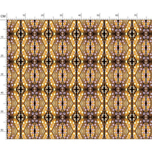Load image into Gallery viewer, Nouveau-esque patterned fabric in Lilac and Yellow by Mindy Macgregor
