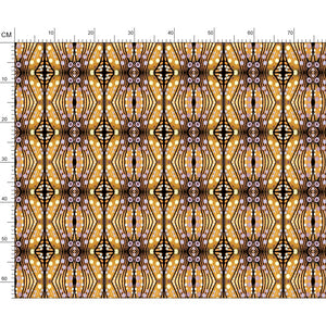 Nouveau-esque patterned fabric in Lilac and Yellow by Mindy Macgregor