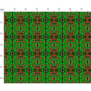 Nouveau-esque patterned fabric in Green and Pink by Mindy Macgregor