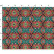 Load image into Gallery viewer, XO patterned fabric in Aqua and Pink by Mindy Macgregor
