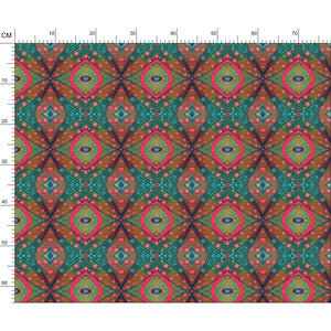 XO patterned fabric in Aqua and Pink by Mindy Macgregor