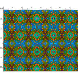 XO patterned fabric in Orange and Blue by Mindy Macgregor