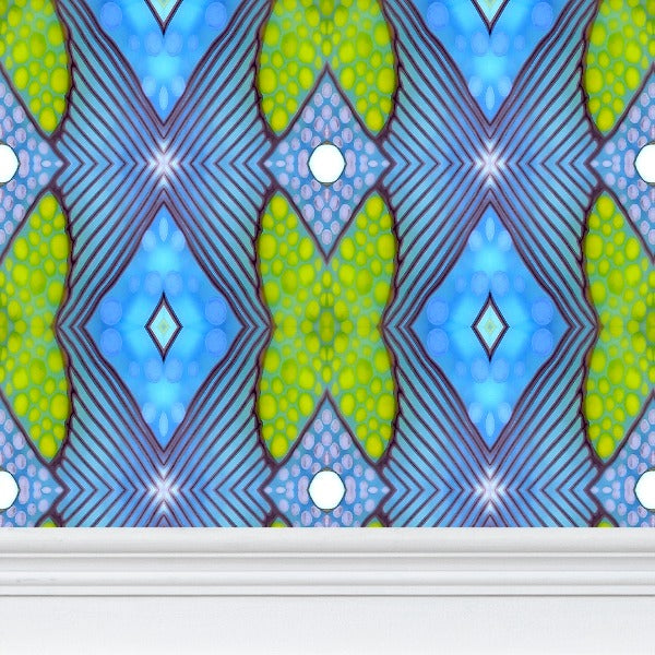 Moogin Soft Geometry Wallpaper in Purple and Yellow by Mindy Macgregor