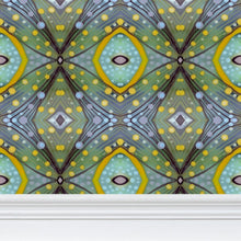 Load image into Gallery viewer, Moogin XO Wallpaper in Purple and Yellow by Mindy Macgregor
