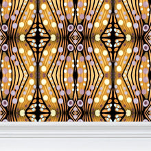 Load image into Gallery viewer, Moogin Nouveau-esque Wallpaper in Lilac and Yellow by Mindy Macgregor

