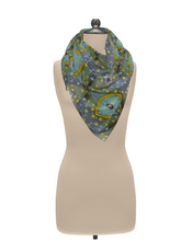 Load image into Gallery viewer, Moogin XO Scarf in Purple and Yellow by Mindy Macgregor

