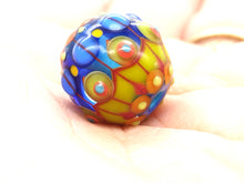 Load image into Gallery viewer, Moogin beads - Carousel patterned lampwork glass extra large Focal bead
