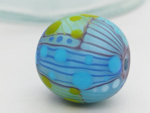 Moogin beads - lampwork glass - Extra large Focal bead Patchwork