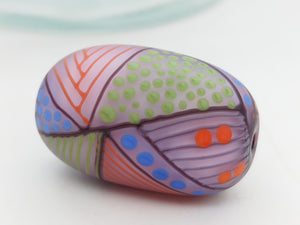 Moogin beads - lampwork glass - Extra large Focal bead Patchwork pattern