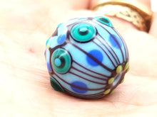 Load image into Gallery viewer, Moogin beads - Carousel patterned lampwork glass extra large Focal bead
