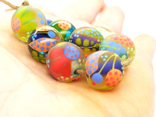 Load image into Gallery viewer, Moogin beads-  lampwork glass bead set - small round / rondelle
