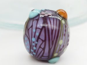 Moogin beads - Extra lampwork glass - large Focal bead - Abstract Botanical