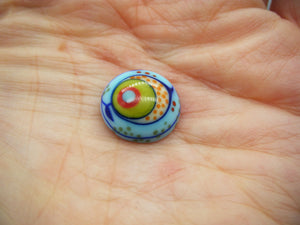 Crewelwork pattern Glass Cabochon 15mm