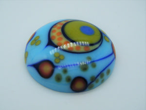 Crewelwork pattern Glass Cabochon 20mm